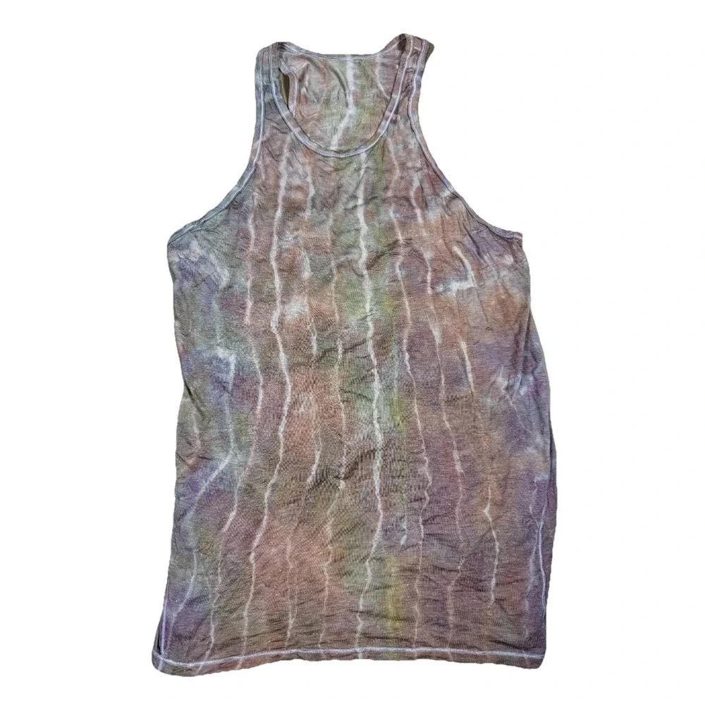 Lululemon Salute The Sun‎ Tank Tiger Custom Tie Dye Size 12 Boho Hiking Indie